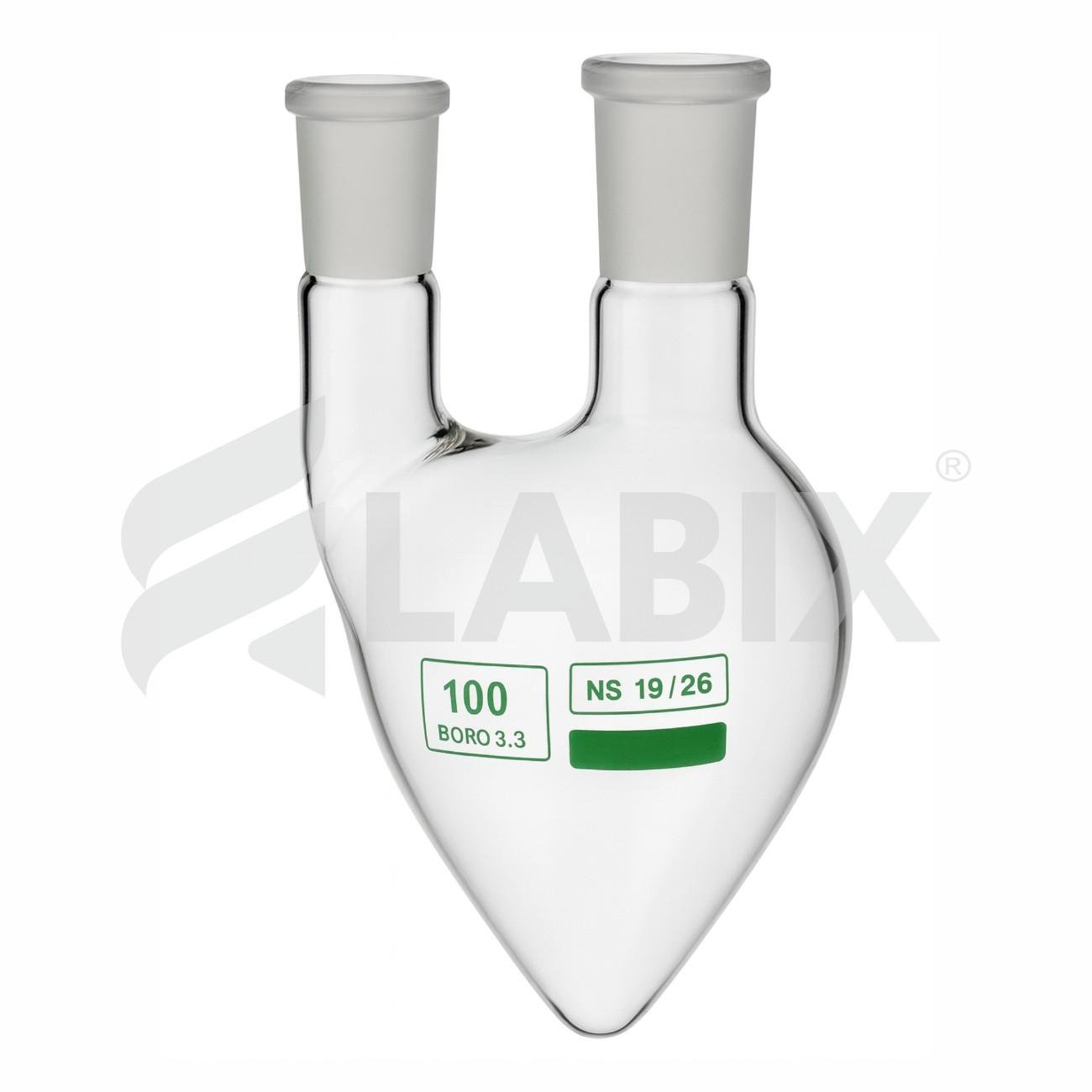 1196 Pear Shaped Two Neck Flasks