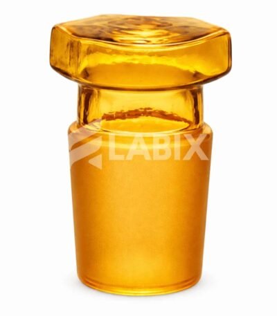Amber colour hollow glass stopper for laboratory glassware
