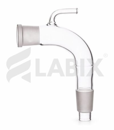 Receiver adapter with bend and vent for laboratory distillation and condensate collection